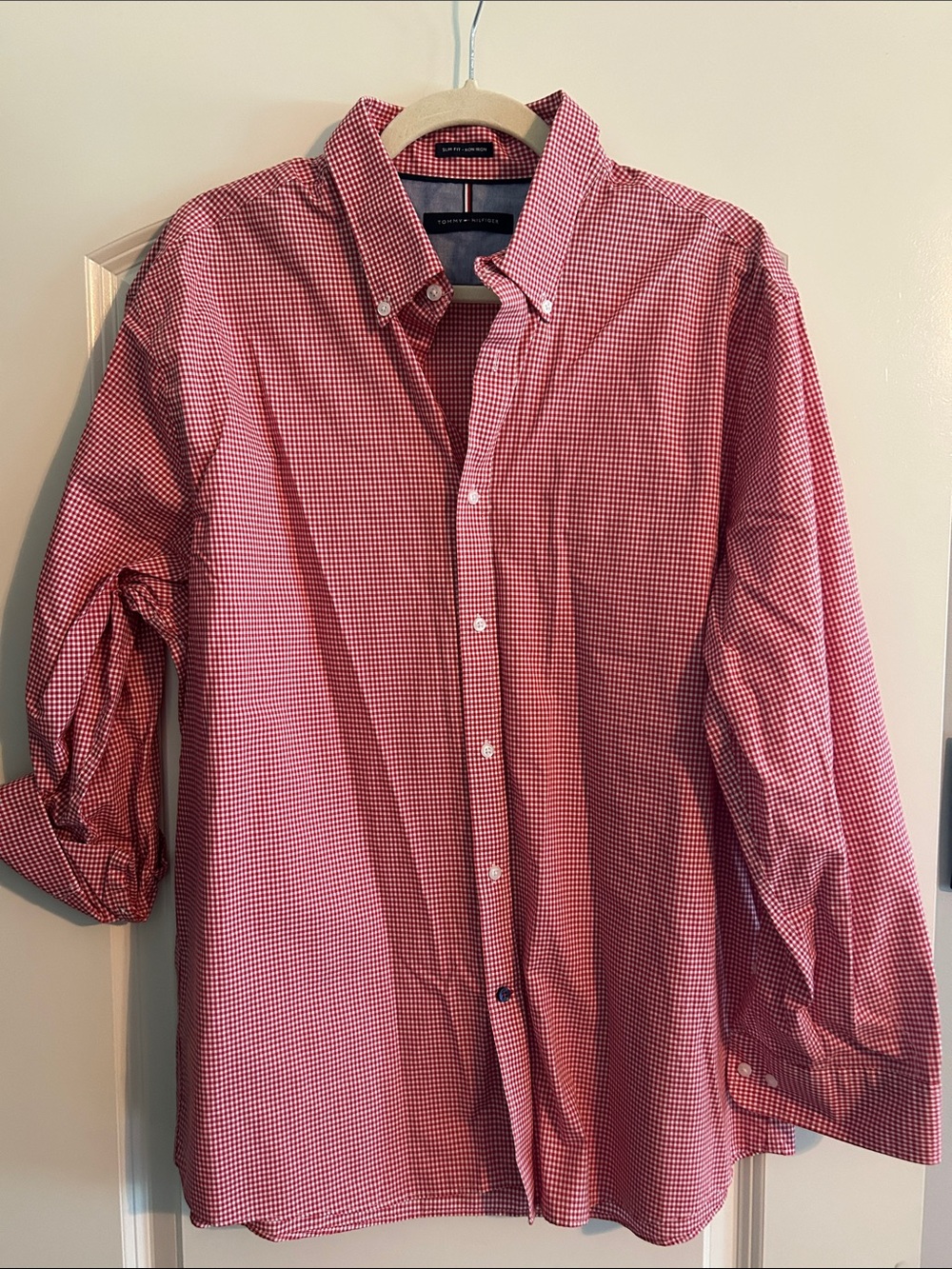 Tommy Hilfiger Red Micro-Check Button-Down Shirt